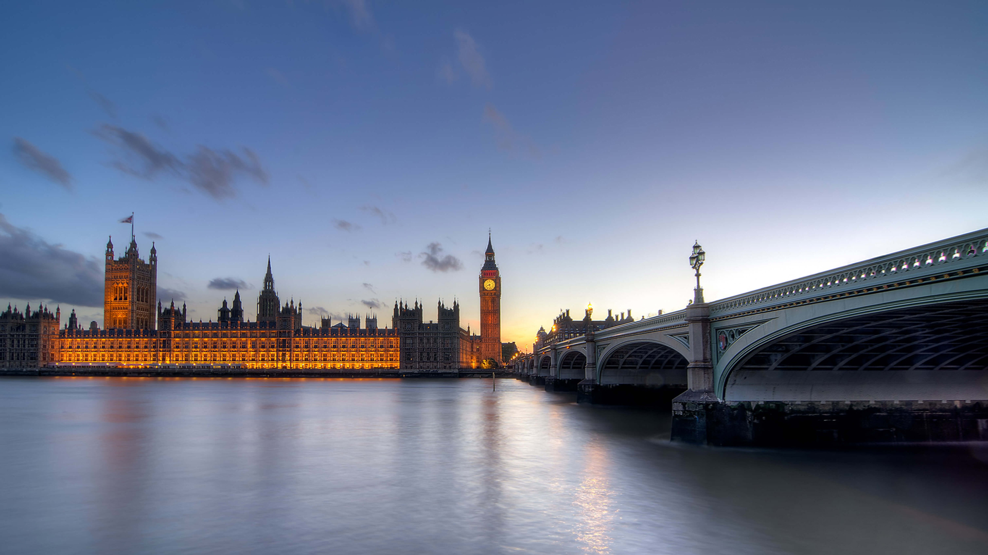 英国伦敦泰晤士河风景桌面壁纸