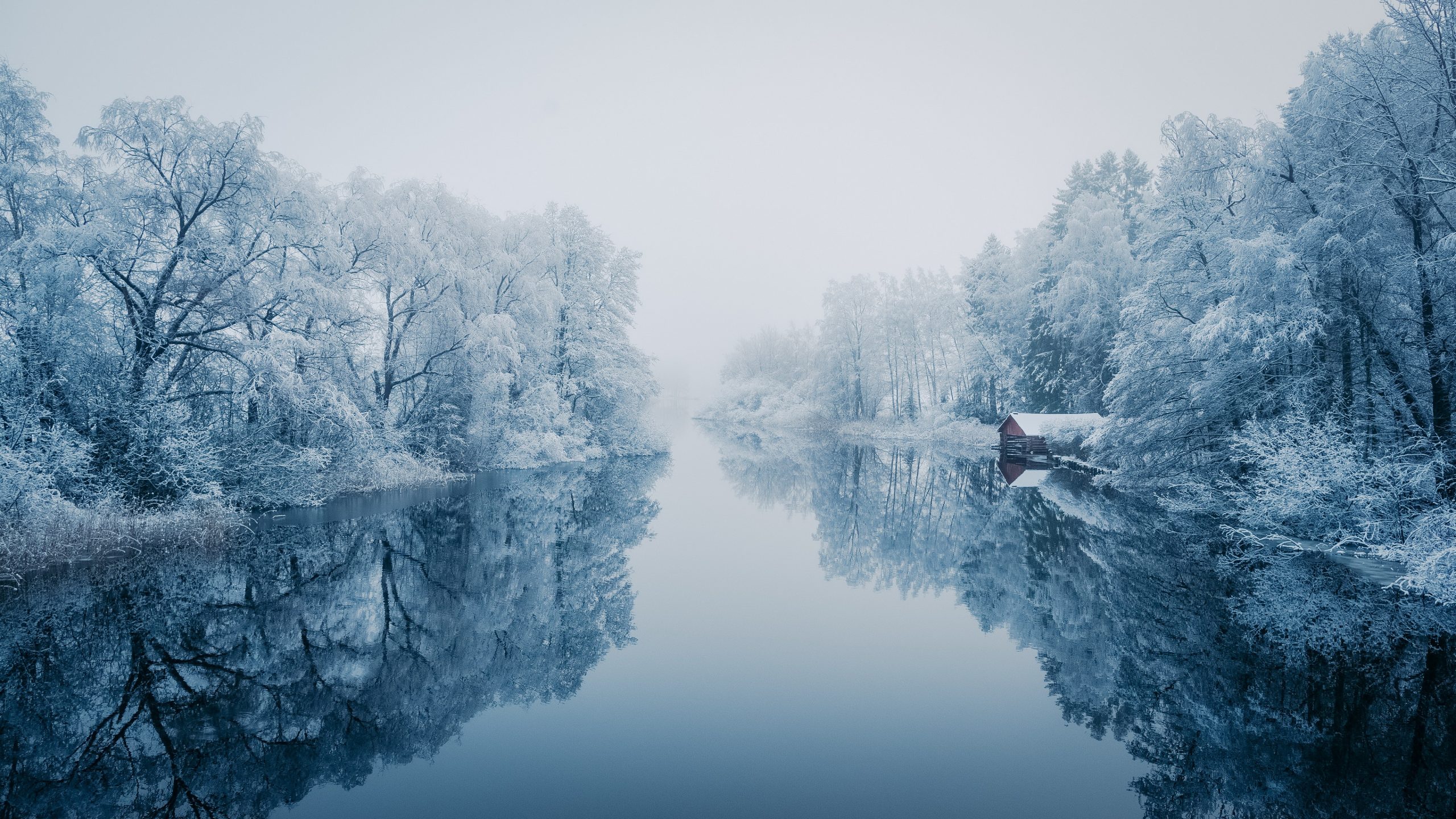 冬季自然河流雪景4K壁纸 | 3840×2160高清户外风光 - 阿里文案馆