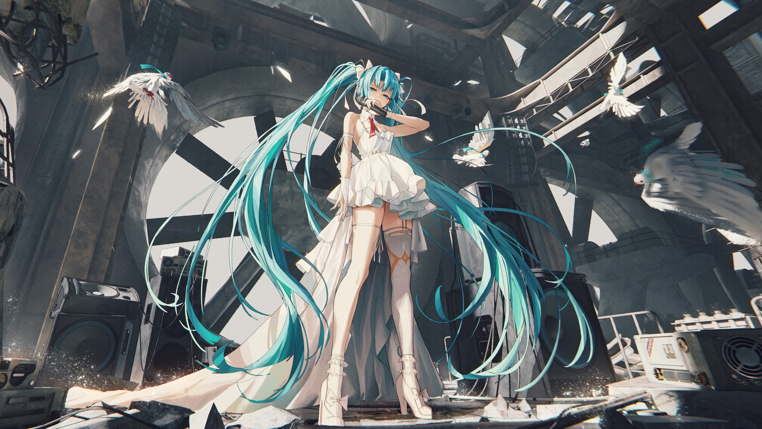 长发初音未来4K动漫壁纸3840×2160 | 音乐与幻想的完美融合 - 阿里文案馆