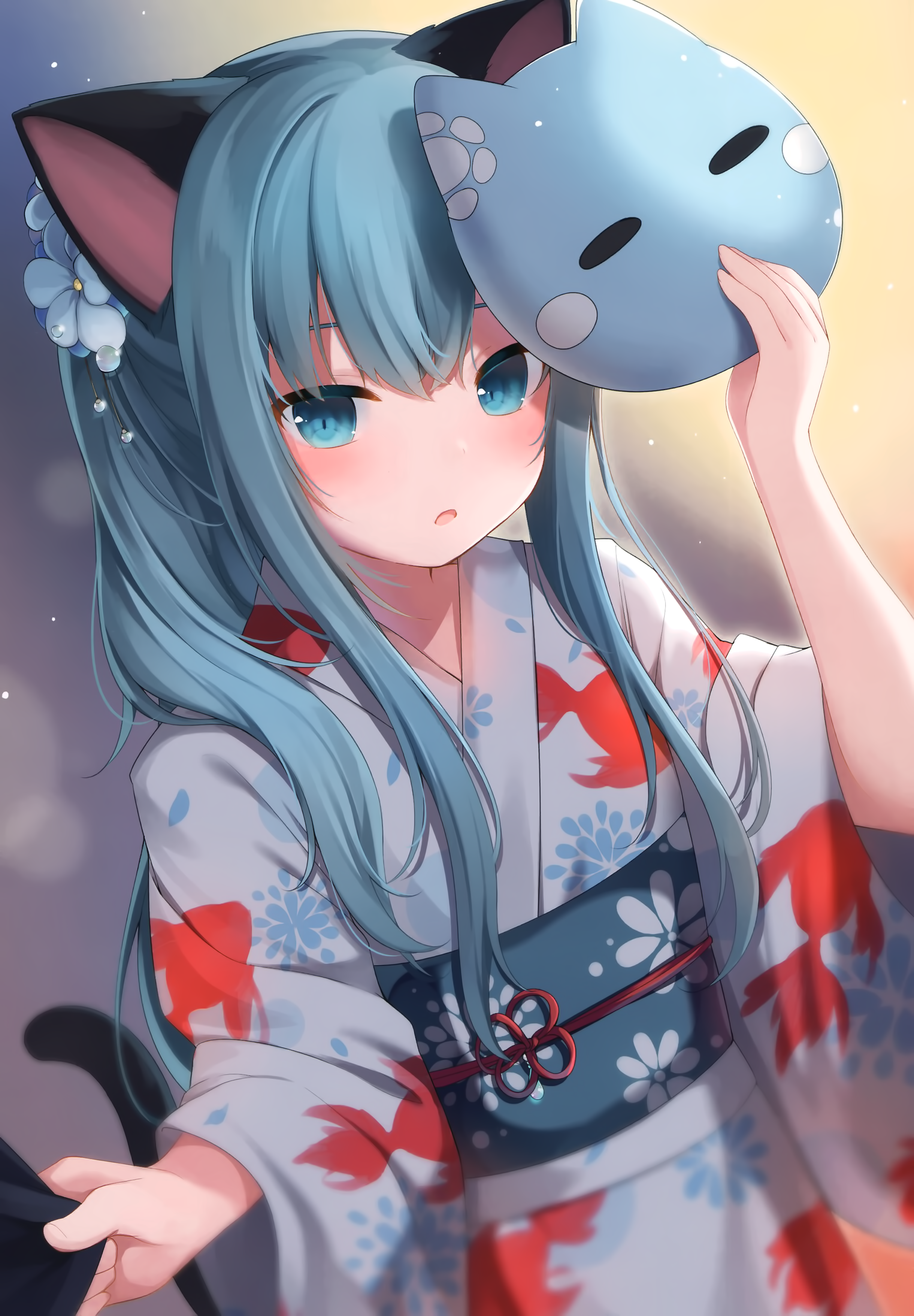 和服猫耳少女唯美动漫壁纸 2440×3513 高清下载 - 阿里文案馆