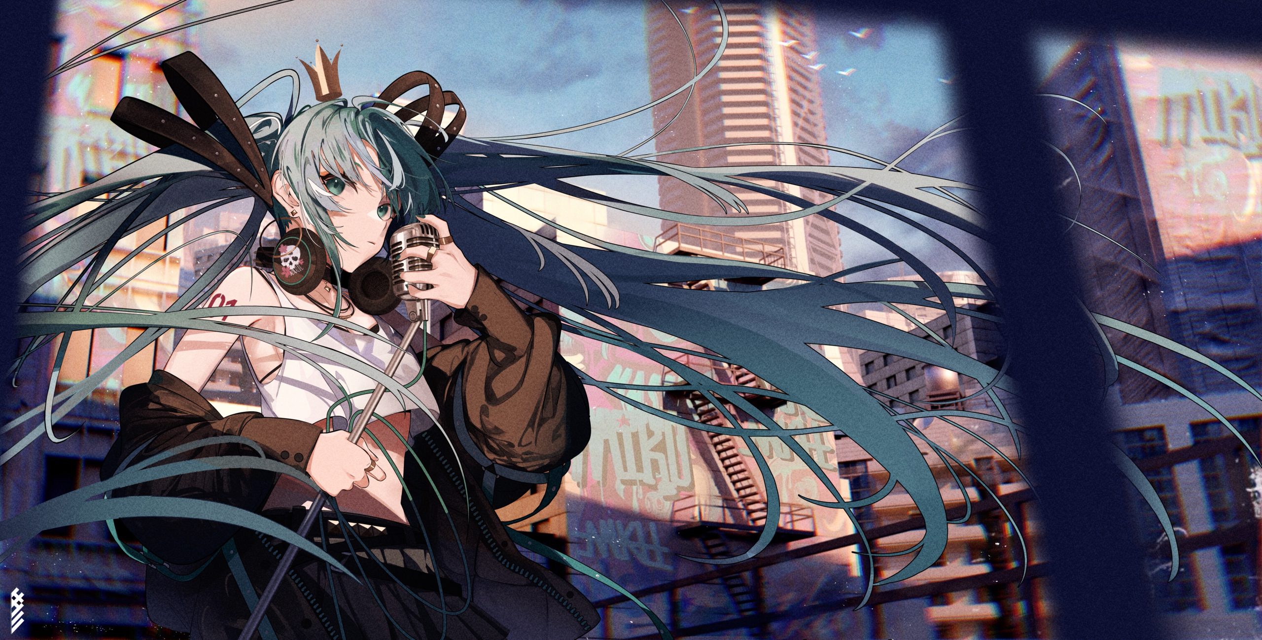 初音未来（Hatsune Miku）Vocaloid高清动漫壁纸 4032×2046 - 阿里文案馆