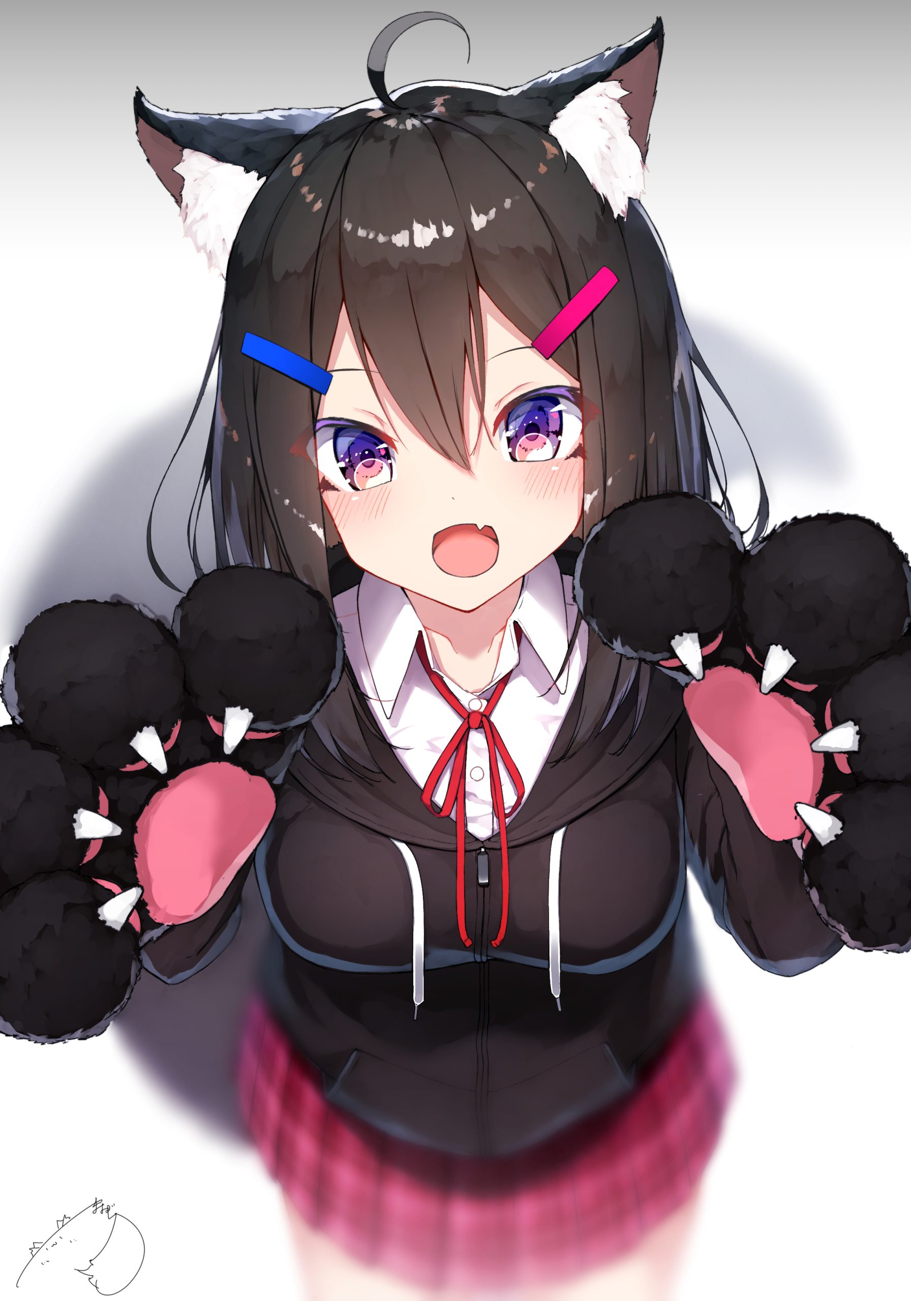 Mayogii绘制黑发猫娘动漫壁纸 2288×3268 高清美图 - 阿里文案馆